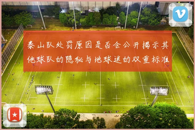 泰山队处罚原因是否会公开揭示其他球队的隐秘与地球迷的双重标准